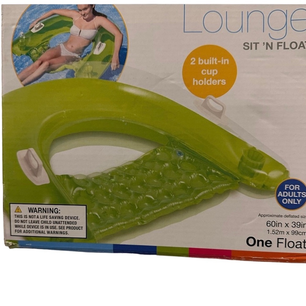Kids adults Floating Chair Lounger Swimming Pool Float Cup Holders Inflatable
